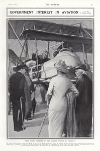 1913年スコットランドのクロマーティ航空基地、航空機を操縦するJABシーリー大佐、戦争担当国務長官